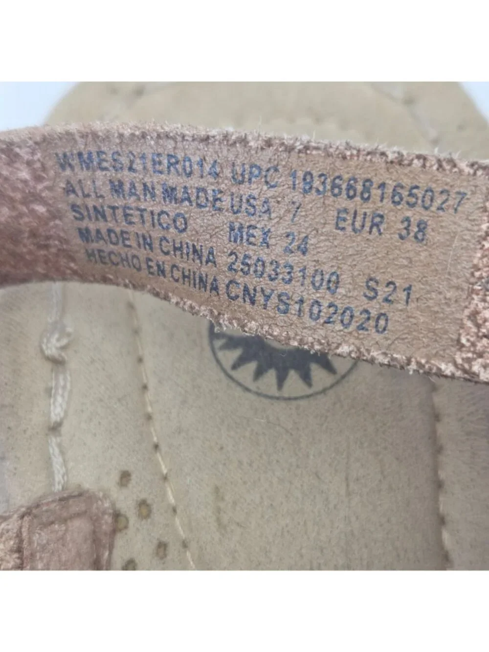 Earth Spirit Meaghan Wedge Laser Cut Strap Sandals Cognac Size 7